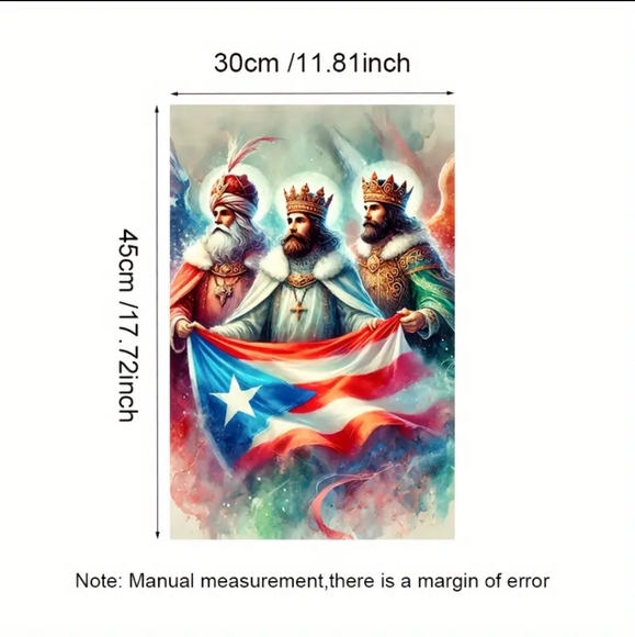 Three Kings & Puerto  Rico Yard Sign Flag NWT 3 Kings Day - Picture 5 of 6